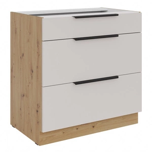 Küchenschrank mit Schubladen Soela 80 D 3S BB Metallkantengriffe feuchtigkeits- und beschädigungsbeständiger Schrank