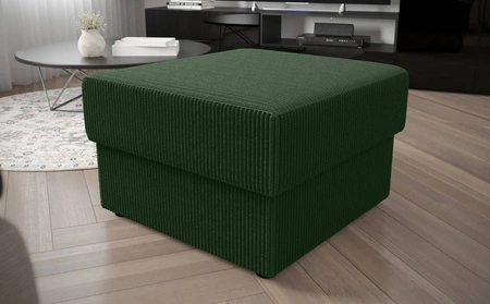 Fogu grün stilvolles Design Pouffe ideal für die Ergänzung Ihrer Einrichtung weichen Kordstoff mit markanten Streifen