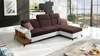 Ecksofa mit Schlaffunktion Bresso braun / weiß rechtes Ecksofa mit praktischer Ablage in Eiche lancelot verstellbare Kopfstützen