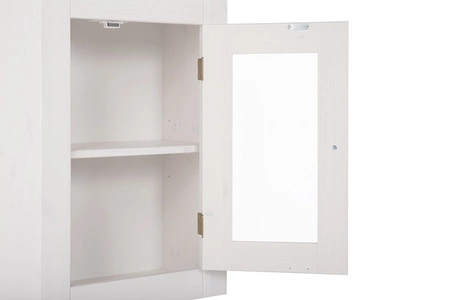 Badezimmer Wandschrank Romantic 45 cm weiß eleganter Schrank perfekt für Badezimmer im klassischen Stil Glasfront