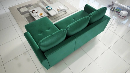 Ecksofa mit Schlaffunktion Felicie flaschen grün Universal-Ecksofa mit stilvollem Design das sich in jede Einrichtung einfügt