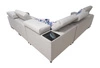 Ecksofa mit Schlaffunktion Hampton III navy blau rechts bequemes Ecksofa aus glattem und weichem Samtstoff