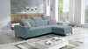 Ecksofa mit Schlaffunktion Kelly Sleek arktisch blau rechtsseitig kariert bequemes und funktionelles Ecksofa für das Wohnzimmer
