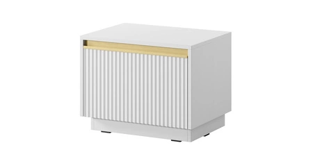 Imperial Nachttisch mit Schublade weiß mit Hängeoption modischer Schlafzimmerschrank mit eleganter gefräster Front