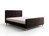 Polsterbett Isara 180x200 braun mit Stauraum im modernen skandinavischen Stil mit markantem Kopf- und Fußteil