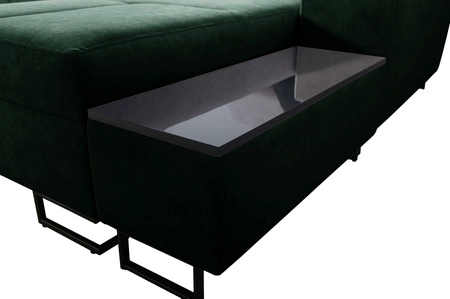 Ecksofa mit Schlaffunktion Alcamo graphit/weiß rechts elegantes Ecksofa mit einer ausziehbaren praktischen Schublade an der Seite des Möbels