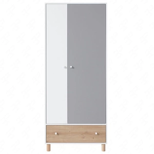 Kleiderschrank Beja 80 cm weiß / Eiche artisam / grau ideal für das Jugendzimmer stilvoll und geräumig in interessanten Farben