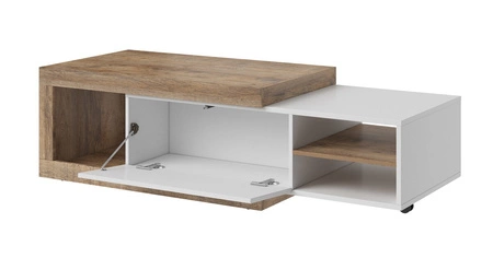 Couchtisch Sintra 120 cm / 153 cm Eiche samdal / weiß glänzend Originaldesign Breite verstellbarer Tisch