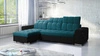 Ecksofa mit Schlaffunktion Luigi türkis/schwarz links Ecksofa mit zwei Bettkästen Stoff mit interessanter Struktur