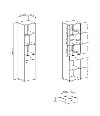 Möbel-Set Epsilon weiß / Beton ideal für ein Jugend- oder Kinderzimmer in einem trendigen Stil