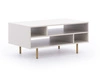 Sula Couchtisch beige elegantes Design Tischset auf einem Metallfuß auslaufsichere Platte