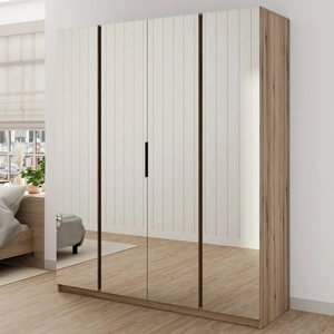 Spiegelschrank Kastano X 200 cm Eiche evozieren modernes Design ideale Garderobe für Schlafzimmer oder Flur Spiegelfronten