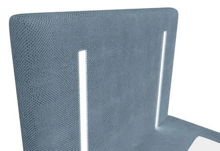 Boxspringbett Norco 90x200 blau stilvolles Bett mit Staukasten Beleuchtung im Kopfteil fügt eine einzigartige Note