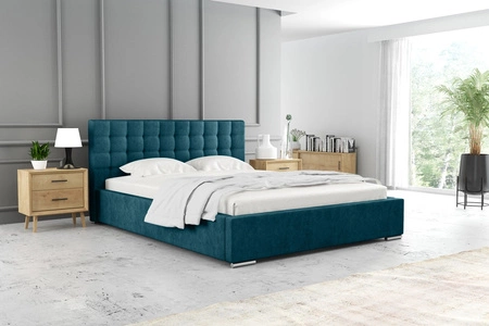 Polsterbett Umiky 180x200 türkis stilvolles Bett mit Bettzeugablage bequemes Kopfteil besticht durch sein elegantes Design