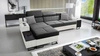 Ecksofa mit Schlaffunktion Alcamo grau/weiß links elegantes und stilvolles Ecksofa mit einer ausziehbaren praktischen Schublade an der Seite des Möbels