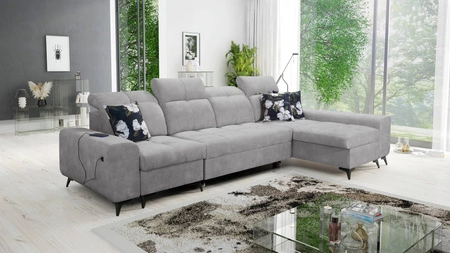 Ecksofa mit Schlaffunktion Buffalo XII grau rechte Seite stilvolles und funktionelles Ecksofa mit Bettkasten
