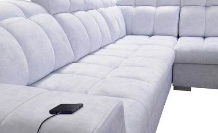 Ecksofa mit Schlaffunktion Luigi VII grau rechtes Ein bequemes Schlafsofa in moderner Form