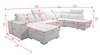 Ecksofa mit Schlaffunktion Luigi VI marineblau links stilvolles Ecksofa mit Bettzeugcontainern, bezogen mit weichem Stoff