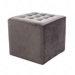 Lori Pouffe 39 cm grau idealer Hocker schmutz- und kratzfest Sitzpouffe mit bequemer Sitzfläche zart gesteppt