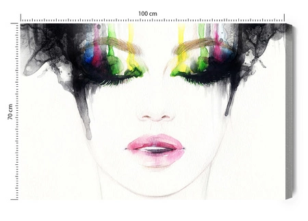 Leinwandgemälde abstraktes weibliches Gesicht 100x70 cm zeitlose Dekoration jedes Interieurs ausdrucksstarke Farben hohe Qualität der Verarbeitung