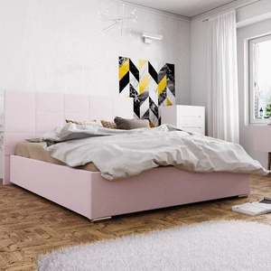 Eljas Polsterbett 140x200 puderrosa mit modernem Kopfteil ideal für Schlafzimmer