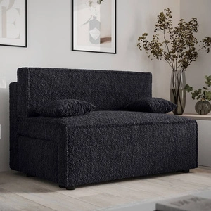 Brandon Schlafsofa schwarz modernes Design und breite Funktionalität Stoff mit ausgeprägten Schleife Oberfläche