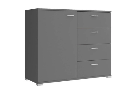 Kommode Sand 100 cm graphit modernes Möbeldesign Kommodenkante mit speziellem ABS-Furnier bearbeitet