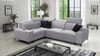 Ecksofa mit Schlaffunktion Kelly Sleek II grau Esche links elegantes Ecksofa für Wohnzimmer aus gewebtem Stoff