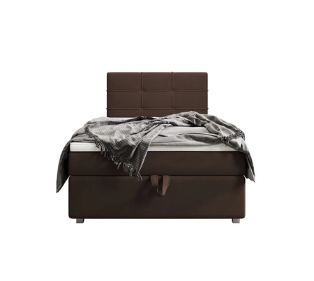 Boxspringbett Fresno 100x200 braun im modernen skandinavischen Stil mit gepolstertem Kopfteil Bett mit Staukasten