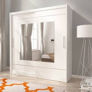 Porte Schiebeschrank 200 cm weiß moderne Garderobe ideal für ein Schlafzimmer Kleiderschrank oder Flur