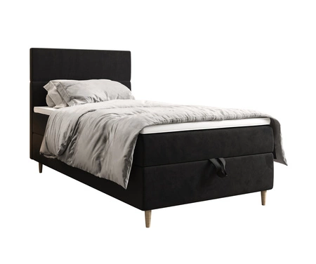 Boxspringbett Bing 100x200 graphit im modernen skandinavischen Stil mit gepolstertem Kopfteil Bett mit Staukasten