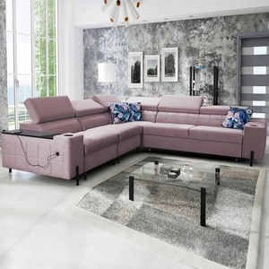 Ecksofa mit Schlaffunktion Belvi IV heather left elegantes und stilvolles Ecksofa für das Wohnzimmer praktischer Stauraum an der Seite