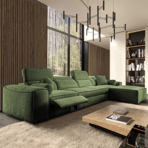 Ecksofa mit Schlaffunktion Viano XII Lux grün rechtsseitiges Designer-Ecksofa für das Wohnzimmer mit komfortablem ausziehbarem Fußteil