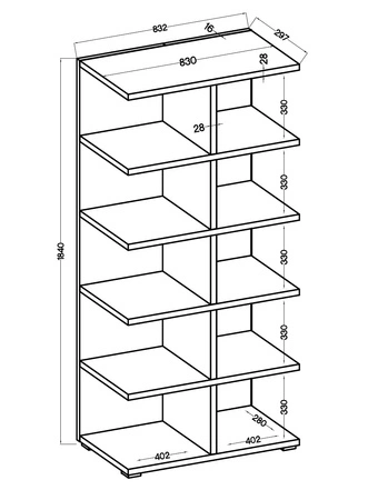 Bücherregal Even 84 cm hellgrau ideales Bücherregal für Büro, Arbeitszimmer oder Jugendzimmer