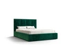 Polsterbett Aresa 180x200 mit Aufbewahrung Flaschengrün Modernes skandinavisches Stilbett mit bequemem Kopfteil