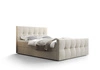 Boxspringbett Manhattan 140x200 beige bett im modernen skandinavischen Stil mit gepolstertem Kopf- und Fußteil