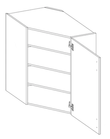 Eck-Küchenwandschrank Ponza 60x60 GN-90 1F dampf-, temperatur- und spritzwasserbeständiger Schrank