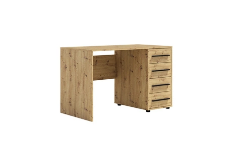 Schreibtisch Maxione 120 cm Eiche handwerklich moderner Schreibtisch mit Schubladen universelles Design ideal für ein Jugendzimmer oder Büro