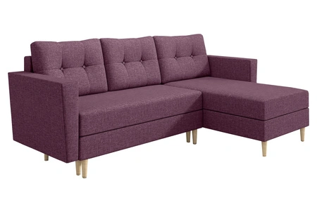 Ecksofa mit Schlaffunktion Telsze violett universal elegantes Ecksofa in skandinavischer Form großes Bettzeugfach