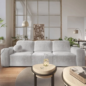 Sofa mit Schlaffunktion Arbon graue Esche bequemes und stilvolles Sofa für das Wohnzimmer weicher Plüschstoff verleiht einen einzigartigen Charakter