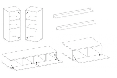 Der Hängeschrank Athen in schwarzem Glanz und modernem Design passt perfekt in jede Einrichtung