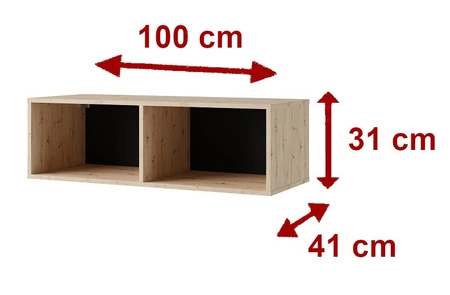 Möbelwand Apulia XXIV schwarz glänzend / Eiche handwerklich extrem stilvolle Möbelwand einfache Elemente, die in jedes Interieur passen