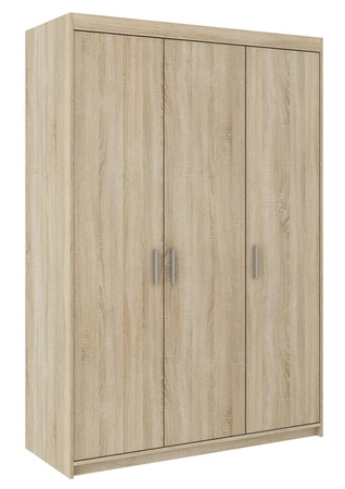 Kleiderschrank Rene 133 cm helle Eiche sonoma modernes Design einfache Form und geometrische Formen und ABS beendet Kanten