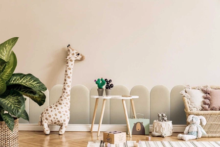 Wally gepolstertes Paneel 30x60 cm creme stilvolles Wandpaneel Zaun Veloursstoff modisches Finish für jede Einrichtung