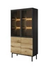 Clovis Schrank 100 cm schwarz / Eiche evoke moderne Schrankform stilvolles Wohnzimmer Finish push to open System