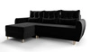 Ecksofa mit Schlaffunktion Rovigo schwarz links elegantes Ecksofa in skandinavischer Form großes Bettzeugfach