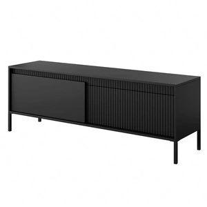 RTV Schrank Sesti 154 cm schwarz elegante Form des Möbels in einem modernen Stil Push-to-Open-System stabilen Metallbasis