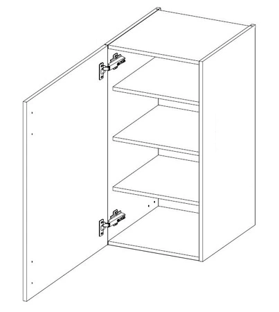 Verdi 40 G-90 1F Küchenwandschrank feuchtigkeits- und beschädigungsbeständiger Schrank schwarze Metallgriffe
