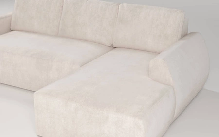Ecksofa mit Schlaffunktion Colio graphit rechte Seite stilvolles Ecksofa mit interessanter Form Veloursstoff Zierkissen Ball