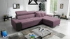 Ecksofa mit Schlaffunktion Dafni Flieder rechtsseitig aus Samt bietet Komfort und Funktionalität während der täglichen Erholung
